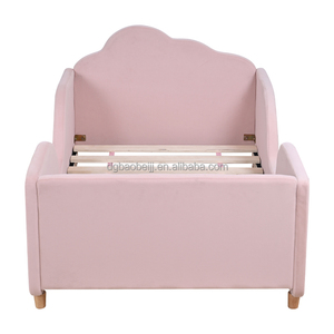 Letto singolo rosa per bambini, morbido e versatile, con funzione anti-danno, personalizzabile OEM, all'ingrosso, per cameretta - Product Image 2