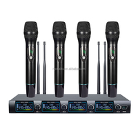 XLT-1104B 4 Canaux Interview Sans Fil UHF Microphone Système Mic Transmetteur Avec Métal De Poche
