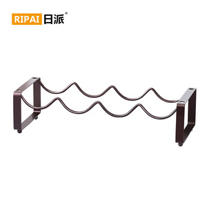 ชั้นวางไวน์ริปายทรงสี่เหลี่ยมผืนผ้า สีกาแฟ เหล็กดัด ทนทาน สำหรับจัดเก็บในงานปาร์ตี้ - Product Image 5