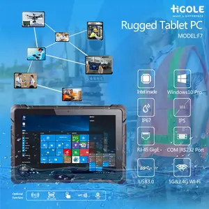 Güçlü altın F7 10.1 inç Windows 10 endüstriyel IP67 sağlam Tablet