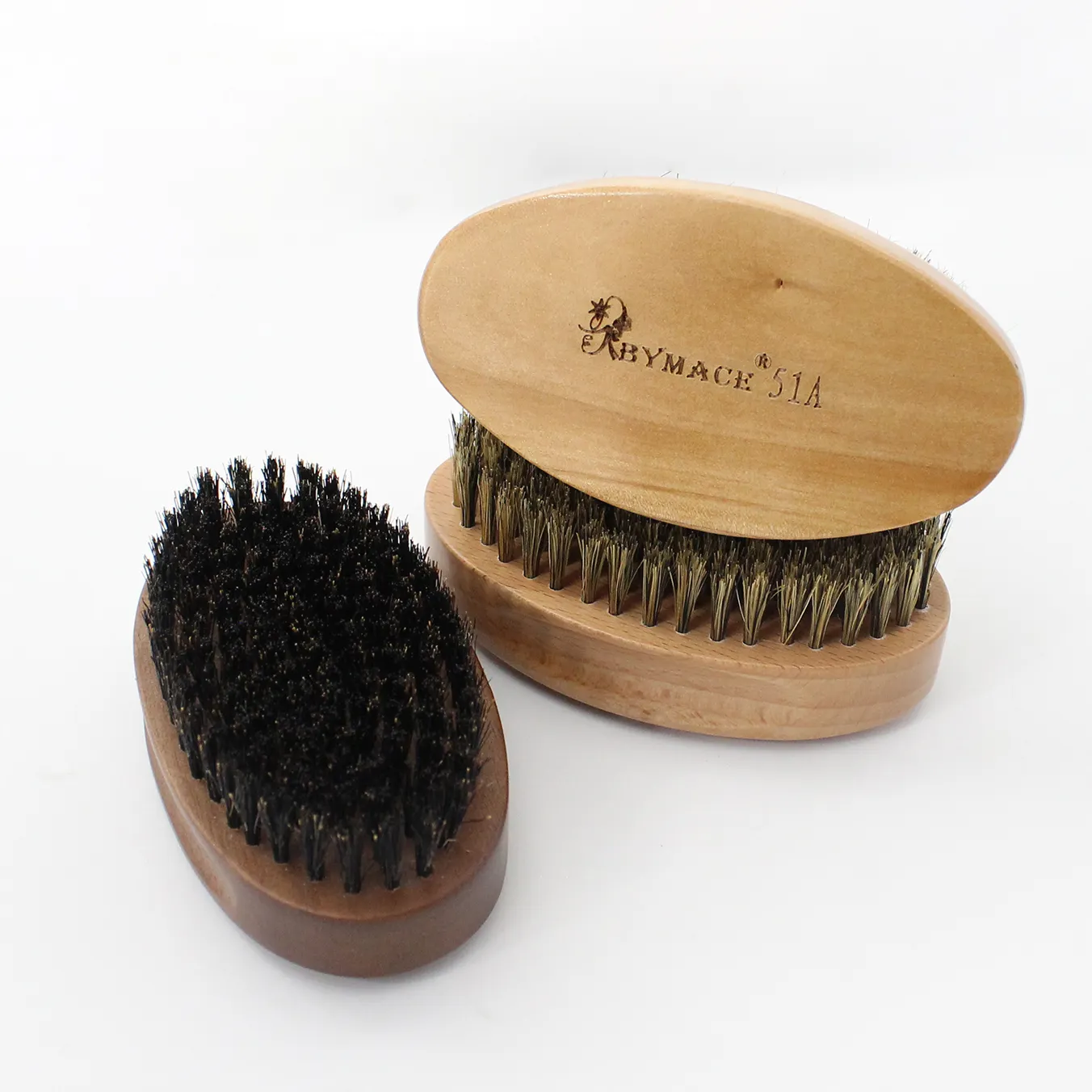 High Quality Boar Bristle Wood Beard Barber Brush Hairdresser Curved 360 Wave Brush Mens Wood Boar Bristle Beard Hair Brush