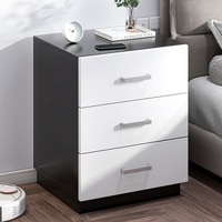 Table de chevet moderne en bois minimaliste, 3 tiroirs, grande capacité, gain de place, meubles de chambre à coucher