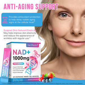 OneBtanicl 1000mg NAD + suplemen cair nikotinamide Riboside Resveratrol dengan PQQ meningkatkan energi seluler fokus & penuaan sehat - Product Image 5