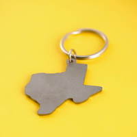 Porte-clés en émail personnalisé avec carte de l'État du Texas, souvenir de voyage américain, porte-clés en métal, cadeau personnalisé, vente en gros