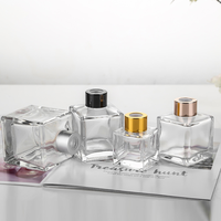 Carré de haute qualité En Verre Clair 50ml 100ml 150ml 200ml Vide Aromathérapie Huile Essentielle Parfum Reed Diffus Bouteille En Verre Pour La Maison
