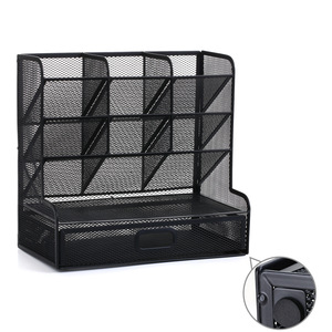 Organizador de Escritorio Simple de Hierro para Almacenamiento de Papelería de Oficina con Cajones Divisores de Gran Capacidad y Estante para Archivos - Product Image 1