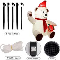 Vente en gros usine : Décorations de Noël gonflables en peluche Ours polaire de 1,2 m avec lumières LED intégrées pour intérieur/extérieur, idéales pour les fêtes.