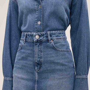 Váy ngắn denim eo co giãn cho nữ váy jeans mini cổ điển - Product Image 3