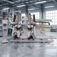 Machine de sertissage verticale CNC 4 coins pour fenêtres et portes en aluminium Parker, moteur PLC, roulement, 380V, 3000x1800mm, 7.5KW