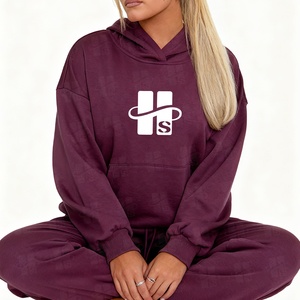 סווטשירט רחב עם שרוולים ארוכים, אופנה קז'ואל, קפוצ'ון גדול ללא שרוכים לנשים, בגדי מעצבים סיטונאיים - Product Image 2