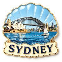 Aimant de réfrigérateur en métal émaillé rigide, design personnalisé, vente en gros du fabricant, souvenir touristique australien de Sydney
