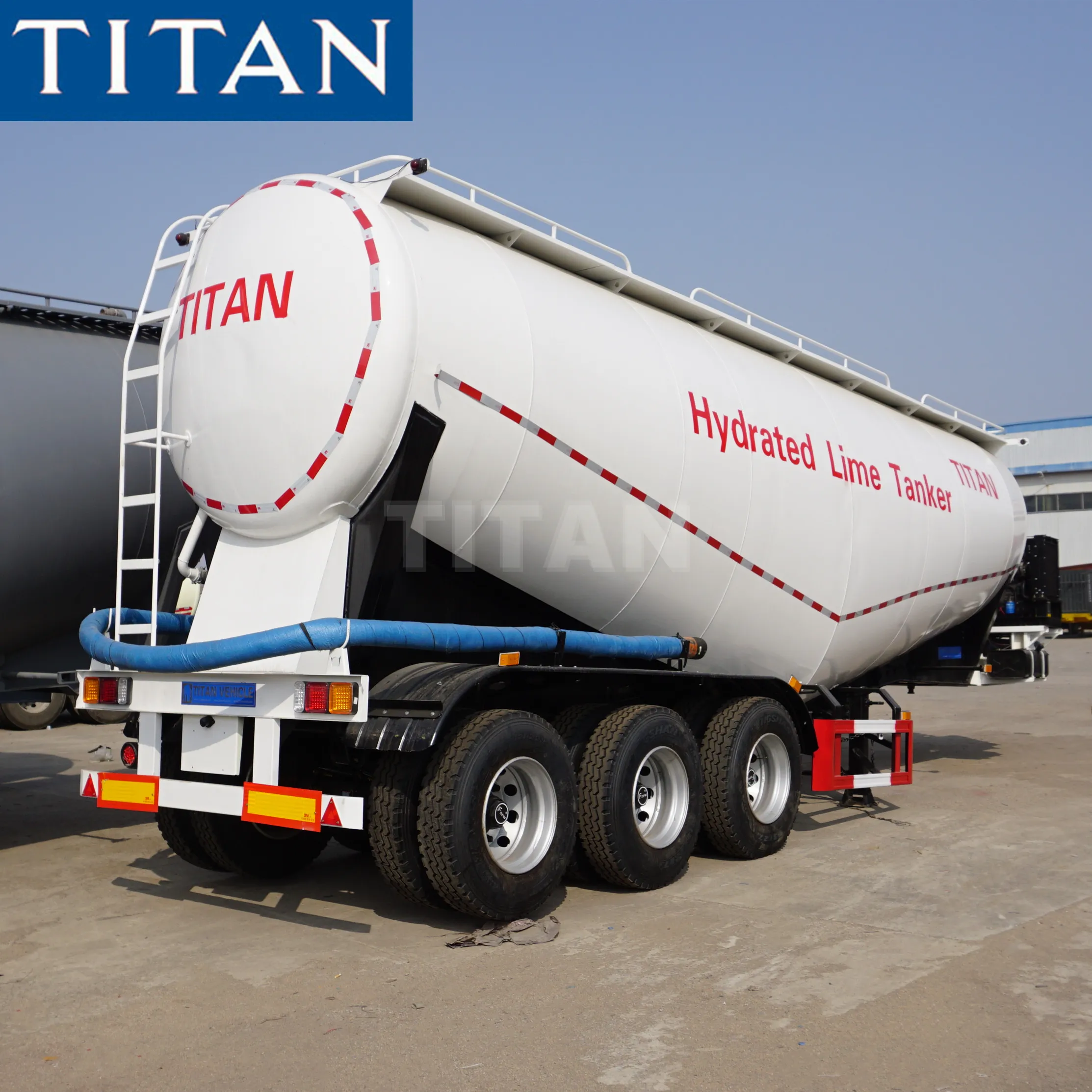 TITAN 3 Achse 40-60 Tonnen 45cbm Trockenen Groß Zement Pulver Bulker Tanker Siloba Lkw Anhänger für verkauf