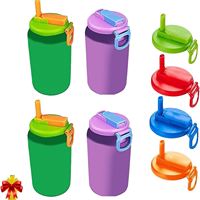 Accessoires de bar jetables, pailles à boire, couvre-boîtes de soda en plastique PP, certifiés CE/EU, promotionnels, avec logo personnalisé, pour fêtes, simples