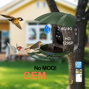 Nourrisseur d'oiseaux AI solaire Elecpat, avec reconnaissance AI, vidéo en direct en HD 1296P et reconnaissance automatique des - Product Image 1