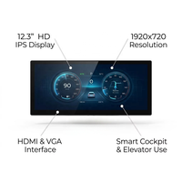 Écran LCD ultra-large HD 1920x720 IPS de 12,3 pouces pour cockpit intelligent, ascenseur, publicité multimédia, barre d'affichage étirée