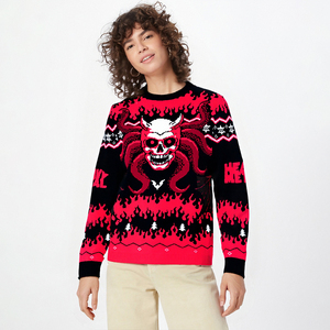 Custom Devil Print <strong>Halloween</strong> Sweater Men's <strong>Women's</strong> Knitted Sweaters Families Ugly Christmas Pullover Vampire <strong>Jumper</strong> - Product Image 1