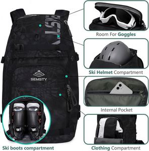 Muestra gratuita: Mochila de esquí premium Mountain Land, bolsas para botas, bolsa para patines, para esquiar, snowboard, equipaje de viaje, ligera y duradera - Product Image 4