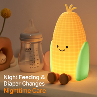 Lampe de nuit créative en silicone en forme de maïs, douce au toucher, LED à intensité variable, lampe de chevet rechargeable par USB, mignonne pour la décoration de chambre d'enfant