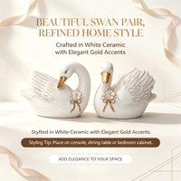 Ornement de cygne en FRP de luxe, résistant aux intempéries, figurine de cygne peinte à la main pour la décoration extérieure des hôtels et des centres de villégiature