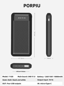 Nuovo 10000 caldo Mah aspetto alto <span class=keywords><strong>Ll</strong></span> Power Bank Display <span class=keywords><strong>a</strong></span> LED comodo ricarica Mobile USA Socket tipo proprio tre filo ad alto calore - Product Image 5