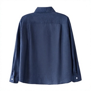 Nouvelle Chemise en Jean à Manches Longues pour Homme 2026 – Col Boutonné en Viscose/Coton, Anti-Plis, Style Workwear Vintage, Bleu Foncé Délavé, Décontractée - Product Image 2
