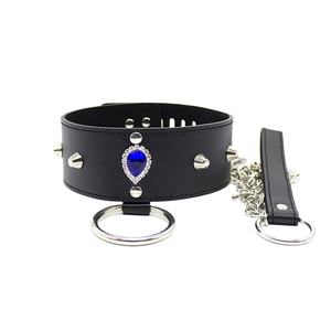 <span class=keywords><strong>Collare</strong></span> in <span class=keywords><strong>Pelle</strong></span> Stile Punk con Rivetti, Accessori per Bondage, Giochi BDSM per Uomini e Donne - Product Image 1