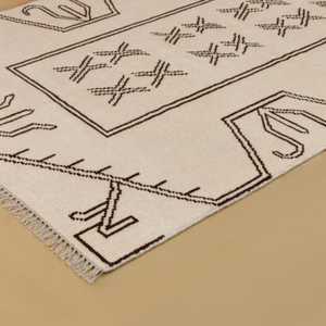 Alfombra de Lana Anudada a Mano, Alfombra Moderna con Diseño Geométrico - Product Image 5
