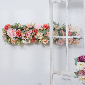 Décoration d'arche de mariage, rangée de fleurs de roses et pivoines pour événements extérieurs, aménagement de scène, décoration de zone d'accueil - Product Image 2