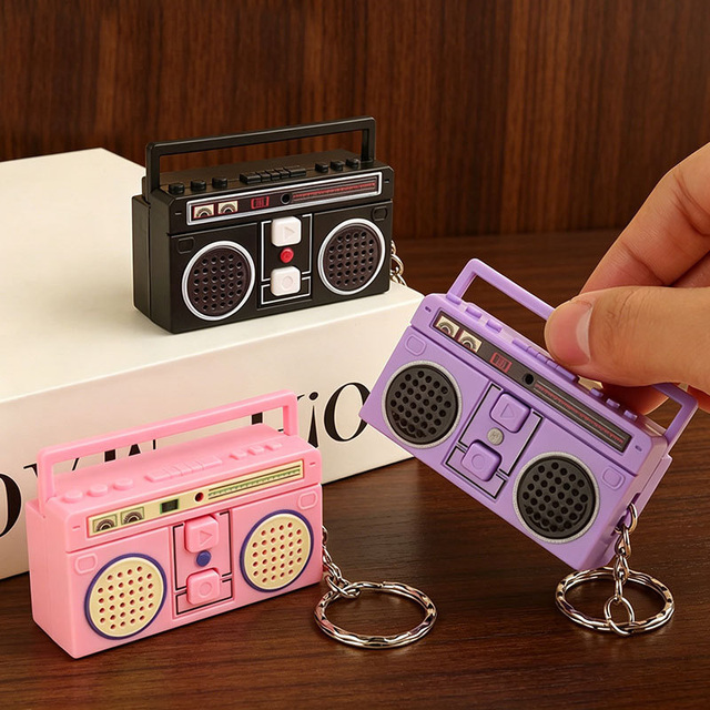 Creative Funny Mini Radio Recorder Music Toys Classical Bag Ornaments Keychain Gift