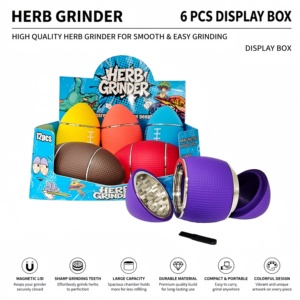 Creative 4-Layer Zinc Alloy Football <b>Grinder</b> 6 Color Options Smoking Accessory <b>Grinder</b> - Product Image 1
