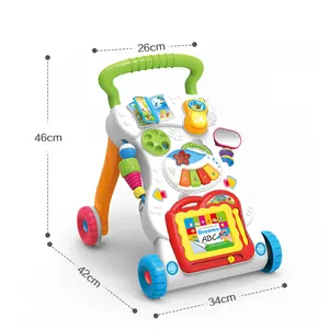 Huanger Early Education Toddler Gym Bebe Learning Roller Stroller Toys Baby Walker Music Multifunction