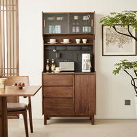Buffet de rangement moderne en bois massif de noyer noir d'Amérique du Nord pour salon et cuisine, écologique, facile à nettoyer, directement de l'usine