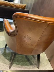 Sillón Wingback Vintage hecho a mano, silla de ocio de cuero genuino de estilo europeo con patas de Metal para el dormitorio o la sala de estar del hogar - Product Image 6