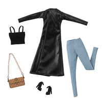 Tenue de mode unisexe de 30 cm avec miroir croisé, style britannique, en tissu, pour poupée, jouet de jeu d'habillage, en stock