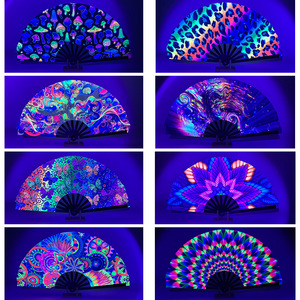 Ventiladores Plegables de Mano con Luz UV Brillante de 13 Pulgadas (33 cm) para Baile en Línea, Diseño Único y Portátil - Product Image 5