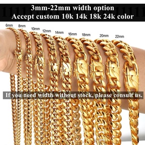 JXX Hip Hop Cadena de Eslabones Cubanos Chapada en Oro de 14k 24k para Hombre, Joyería de Latón Estilo Miami, Collar de Cadena Belcher para Hombres - Product Image 4