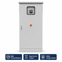 Armoire de distribution d'énergie extérieure 500A à double disjoncteur MCCB, panneau de distribution industriel personnalisé pour projets d'ingénierie