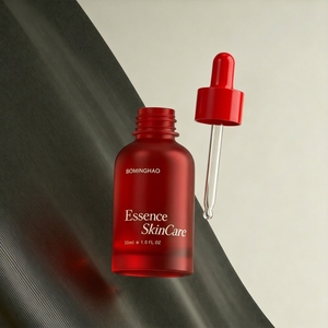 Bon prix emballage de sérum de soins de la peau cosmétique en verre 30 ml 50 ml 1 oz flacon compte-gouttes à bouton-poussoir flacon de sérum avec compte-gouttes - Product Image 4