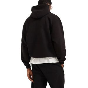 Custom <b>Mens</b> Fashion Hoodie Thick Streetwear Oversized 100% Cotton High Quality Hoodies Drop Shoulder Vintage <b>Men</b> <b>Crop</b> <b>Top</b> Hoodie - Product Image 2
