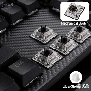 Teclas de Teclado 100% Fibra de Carbono Tejida con Patrón Náutico y Marino, Accesorios Anti-Tirón - Product Image 3