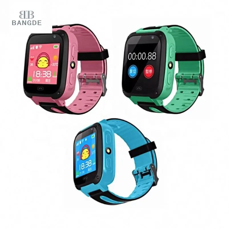 Smartwatch lbs sos q9 para crianças, com 2g, cartão sim, ligação, anti-perda, à prova d' água, para estudantes crianças