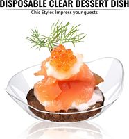 Lot de 1000 mini-assiettes à dessert en forme de feuille sans BPA, plateaux en plastique transparent, cuillères jetables, résistants au congélateur, pour apéritifs de fête