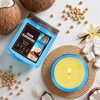 Bougie en verre personnalisée anti-odeurs, parfum sur mesure OEM, 200g, pot bleu, pour coffret cadeau