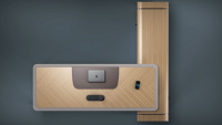 Bureau de direction en bois au design moderne et innovant, avec des caractéristiques écologiques, extensible et convertible, mobilier de bureau