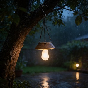Solar <b>Hanging</b> Chandelier Retro Copper Flame <b>Outdoor</b> Waterproof Patio Garden <b>Light</b> - Product Image 2