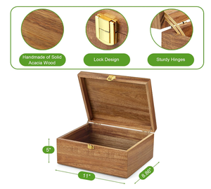 Lớn Keo Gỗ lưu niệm hộp với bản lề nắp cho bộ nhớ kho báu hình ảnh và thủ công lưu trữ - Product Image 5