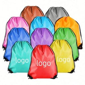 Customized 30cm Polyester Nylon Drawstring <b>Backpack</b> Low MOQ Reusable Draw String Bags <b>Cheap</b> - Product Image 1
