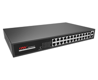 Penjualan terlaris ONV-H1024PLS 24 port PoE saklar 10/100M PoE saklar 250 meter PoE extender switch dengan 2 RJ45 gigabit uplink
