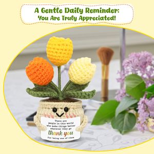 AYOYO Mini Tulipán de Ganchillo para Apoyo Emocional Positivo - Regalo de Cumpleaños, Boda, Graduación para Maestros, Enfermeras, <span class=keywords><strong>Colegas</strong></span> - Product Image 1