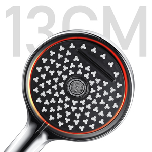 رأس دش نحاسي 4 في 1 لوحة مستديرة كبيرة بلاستيكية ABS ضغط عالي فضي للحمام GEE-N - Product Image 5